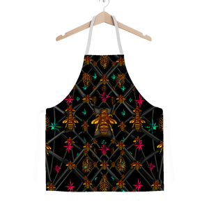 Classic Apron-ABSTRACT MULTI COLOR HONEY BEE PATTERN-Color BLACK