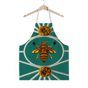 French Country Chic- Royal Honey Bee- Classic Apron- Color Jade- Teal Blue- Aqua- Green