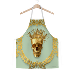 Classic Apron-Gold SKULL and Crown-Gold WREATH-Color PASTEL BLUE