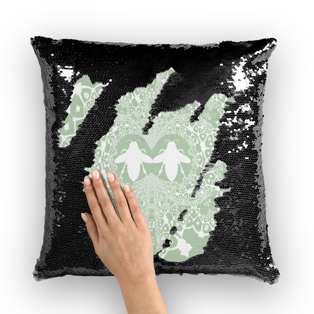 Baroque Hive Relief- French Gothic Sequin Pillowcase or Throw Pillow in Pastel | Le Leanian™