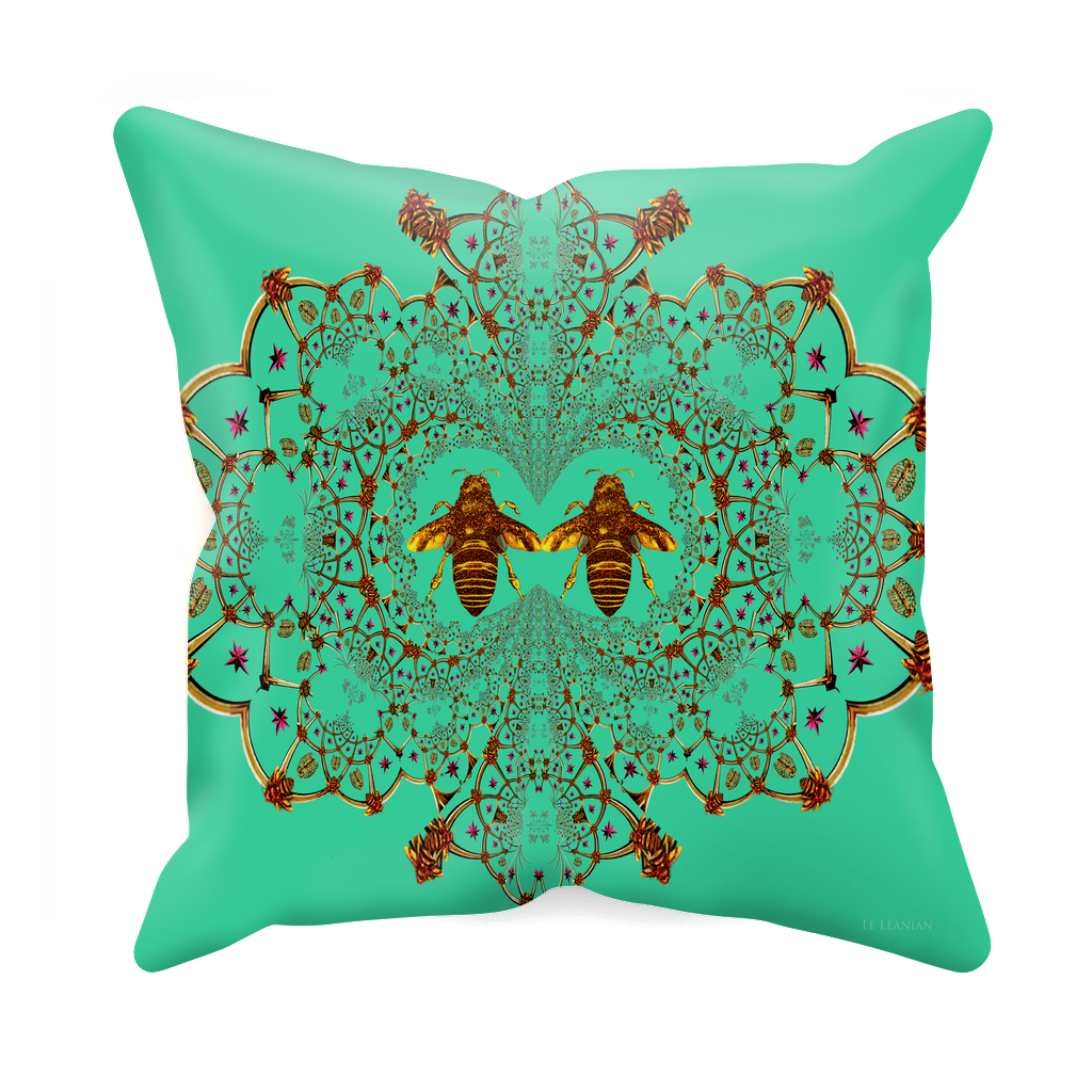 Baroque Honey Bee Extinction- Sets & Singles Pillowcase in Bold Jade Teal | Le Leanian™