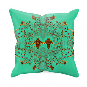 Baroque Honey Bee Extinction- Sets & Singles Pillowcase in Bold Jade Teal | Le Leanian™