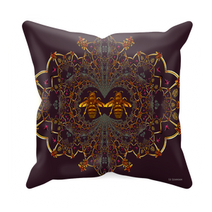 Baroque Honey Bee Extinction- Sets & Singles Pillowcase in Muted Eggplant Wine | Le Leanian™