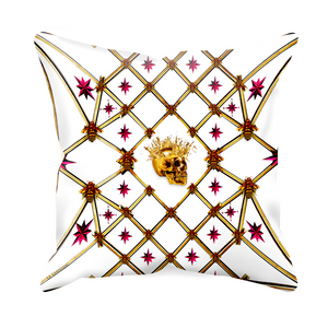 Golden Skull & Magenta Stars- Sets & Singles Pillowcase in White | Le Leanian™