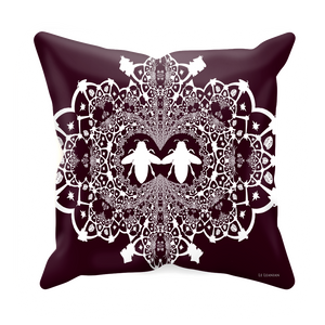 Baroque Hive Relief- Sets & Singles Pillowcase in Eggplant Wine | Le Leanian™
