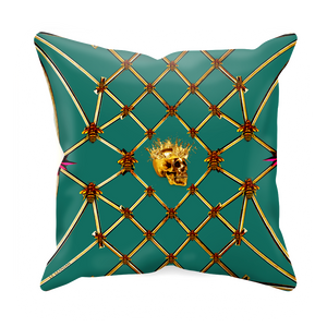 Golden Skull & Magenta Star- Sets & Singles Pillowcase in Jade | Le Leanian™