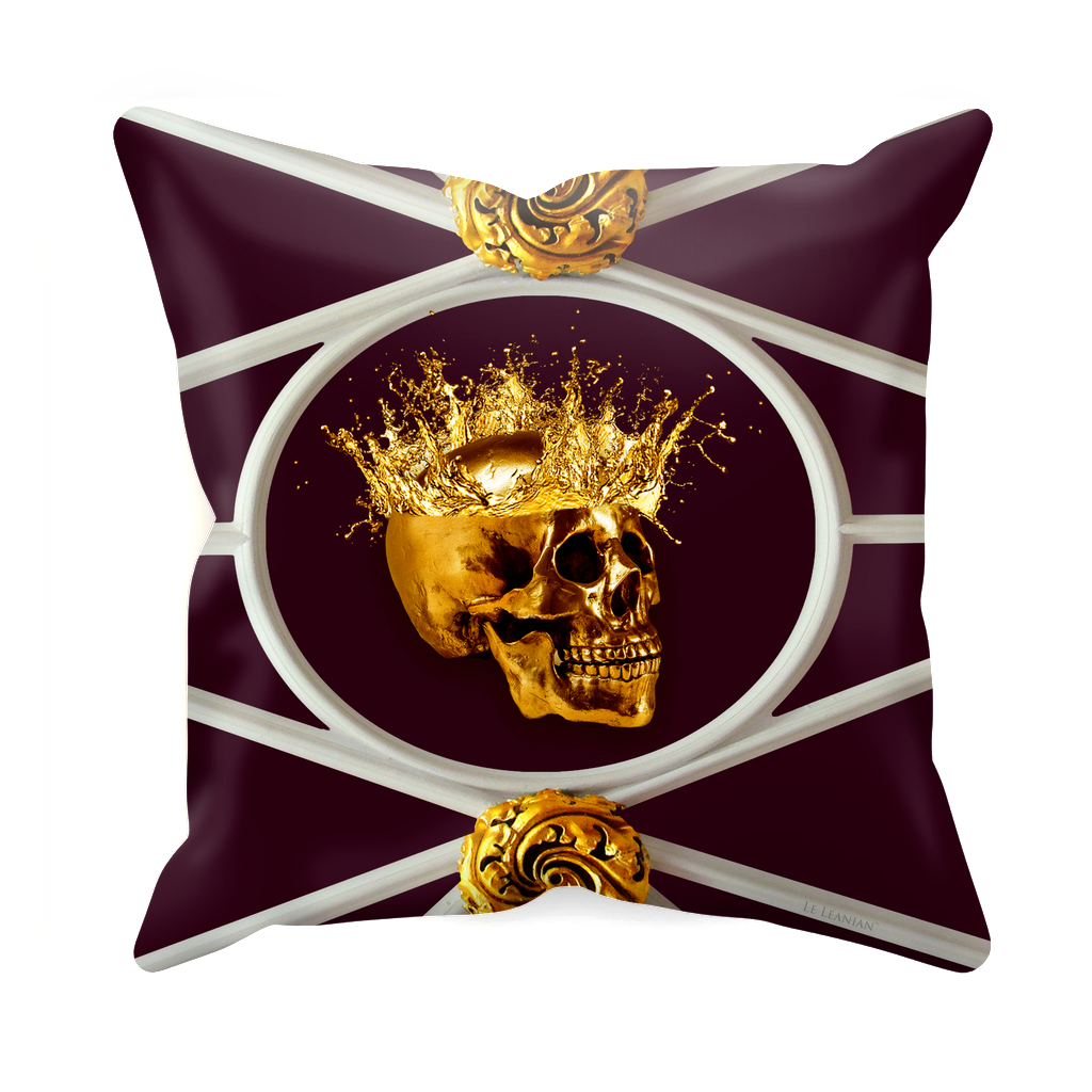 Versailles Golden Skull- Sets & Singles Pillowcase in Eggplant Wine | Le Leanian™