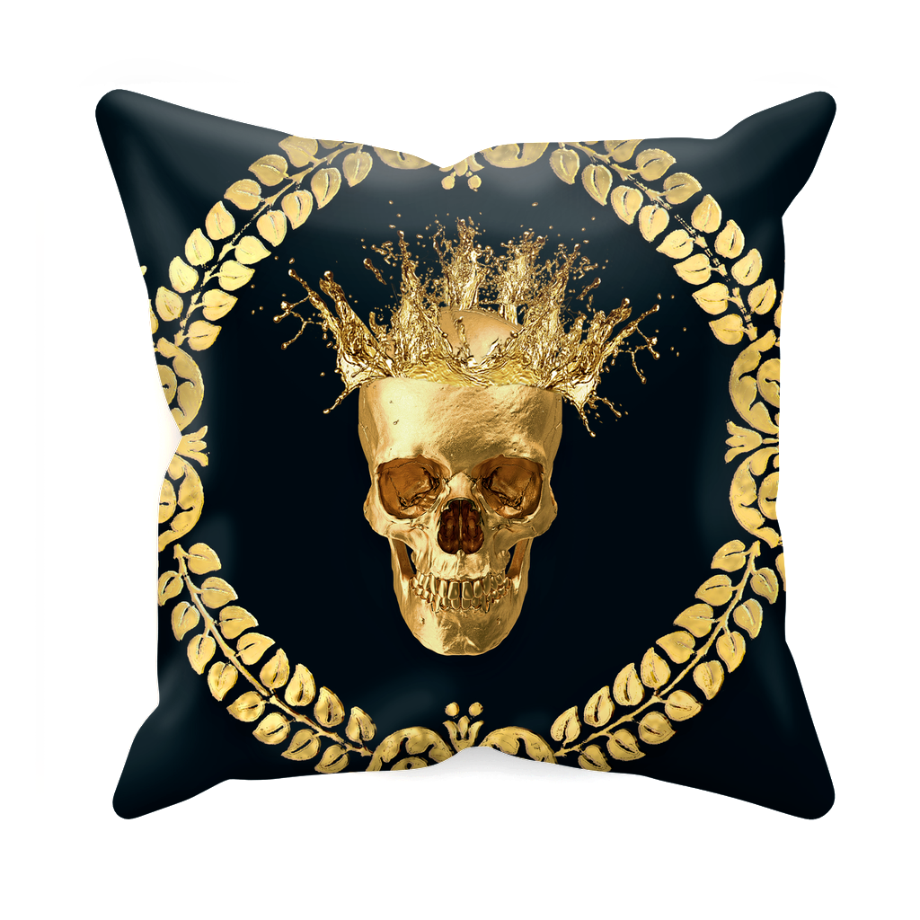 Caesar Gilded Skull- Sets & Singles Pillowcase in Midnight Teal | Le Leanian™