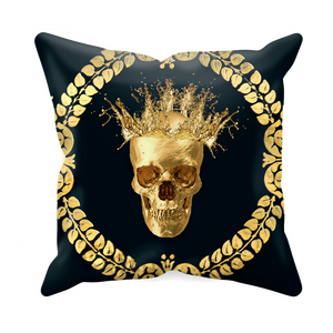 Caesar Gilded Skull- Sets & Singles Pillowcase in Midnight Teal | Le Leanian™