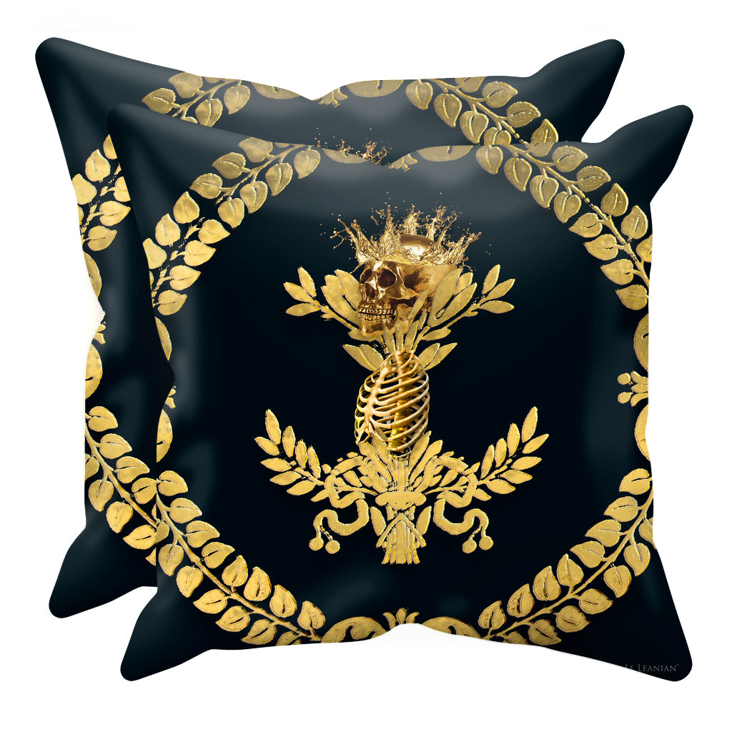 Caesar Skull Relief- Sets & Singles Pillowcase in Midnight Teal | Le Leanian™