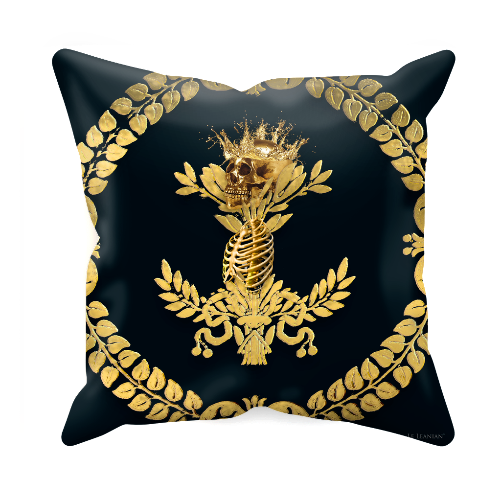 Caesar Skull Relief- Sets & Singles Pillowcase in Midnight Teal | Le Leanian™