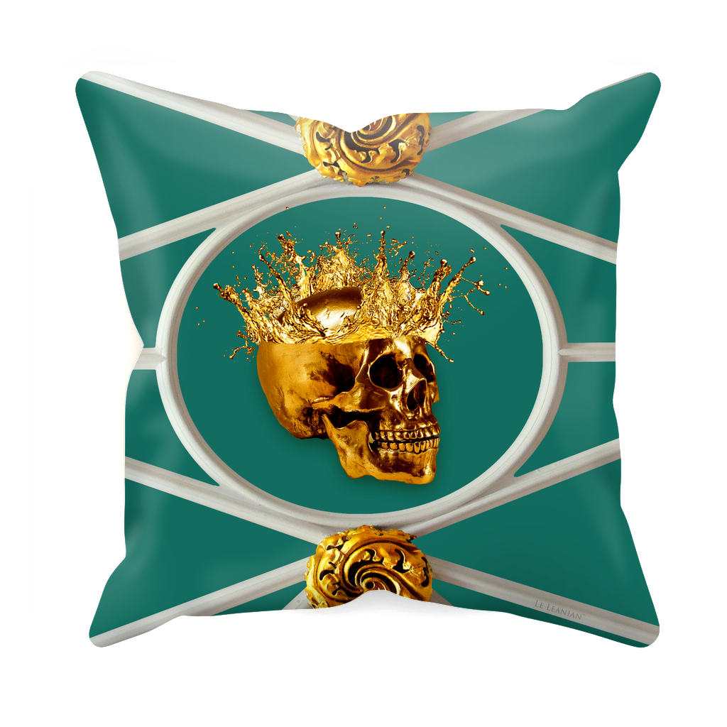 Versailles Golden Skull- Sets & Singles Pillowcase in Jade | Le Leanian™