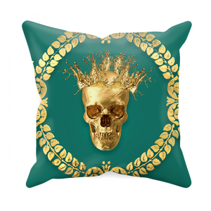 Caesar Gilded Skull- Sets & Singles Pillowcase in Jade | Le Leanian™