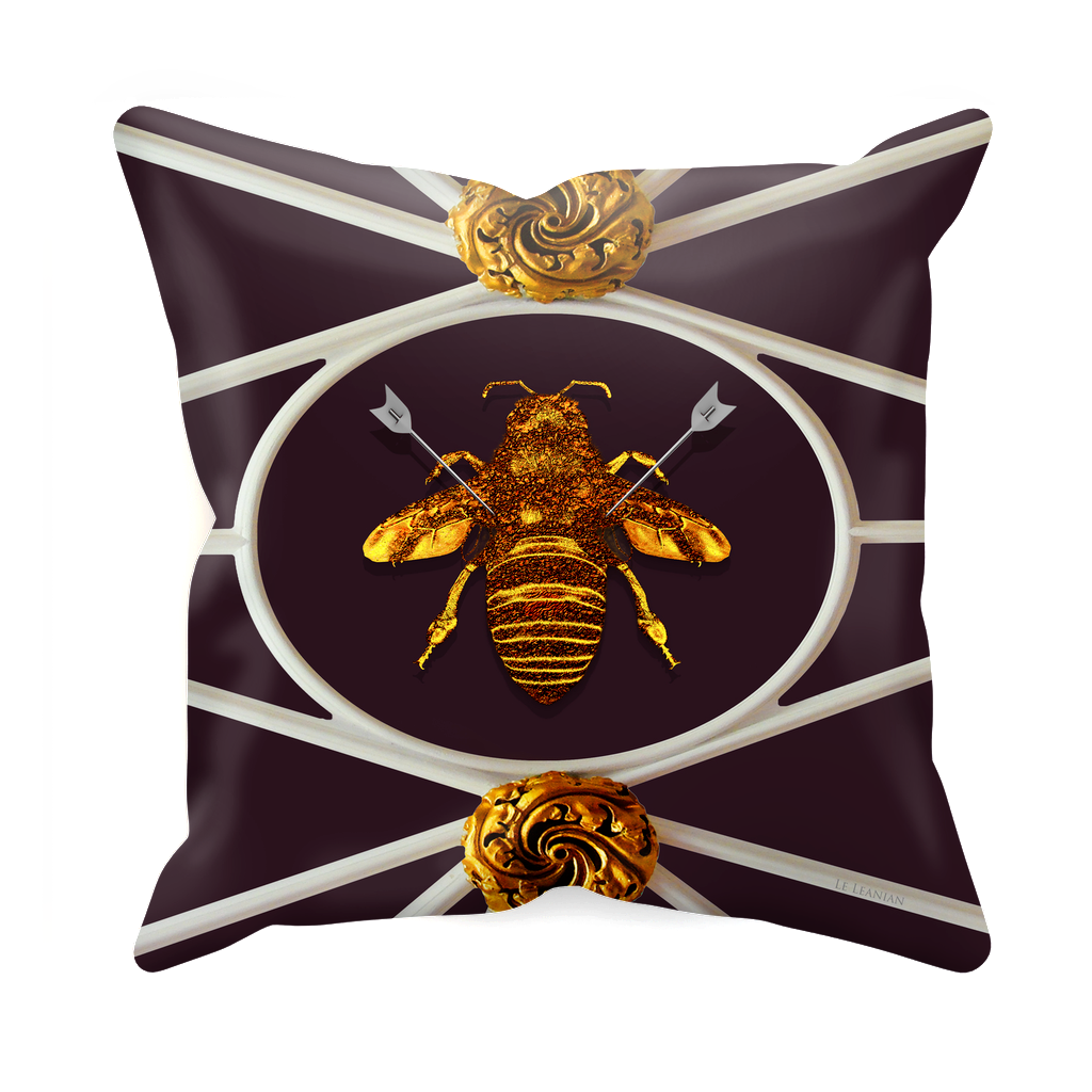 Versailles Bee Divergent- Sets & Singles Pillowcase in Muted Eggplant Wine | Le Leanian™