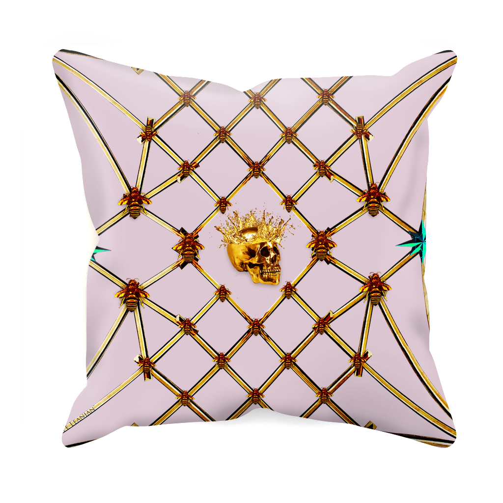 Golden Skull & Jade Star- Sets & Singles Pillowcase in Nouveau Blush Taupe | Le Leanian™