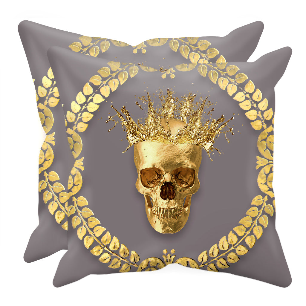 Caesar Gilded Skull- Sets & Singles Pillowcase in Lavender Steel | Le Leanian™