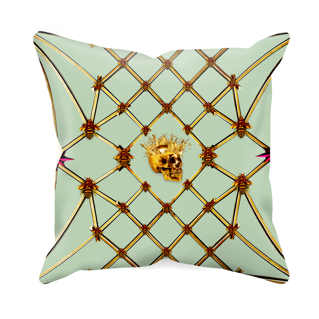 Golden Skull & Magenta Star- Sets & Singles Pillowcase in Pastel | Le Leanian™