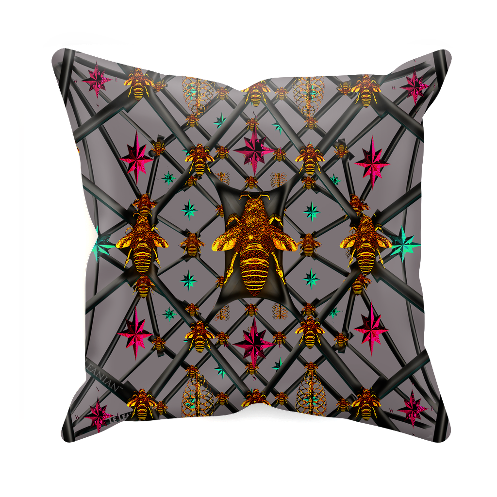 Bee Divergence Abstract- Sets & Singles Pillowcase in Lavender Steel | Le Leanian™