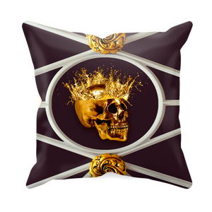 Versailles Golden Skull- Sets & Singles Pillowcase in Muted Eggplant Wine | Le Leanian™