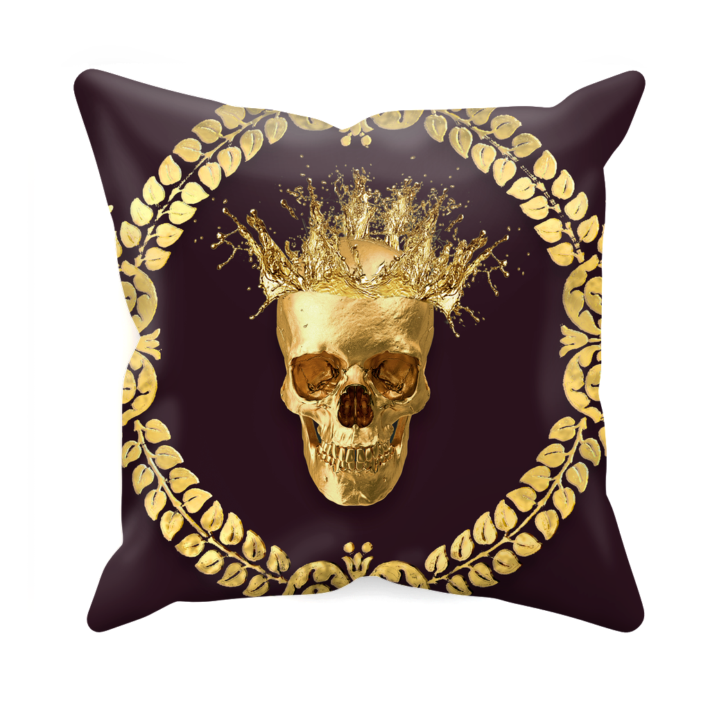 Caesar Gilded Skull- Sets & Singles Pillowcase in Muted Eggplant Wine | Le Leanian™