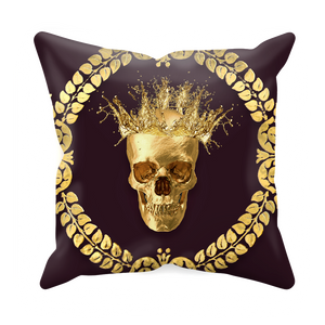 Caesar Gilded Skull- Sets & Singles Pillowcase in Muted Eggplant Wine | Le Leanian™