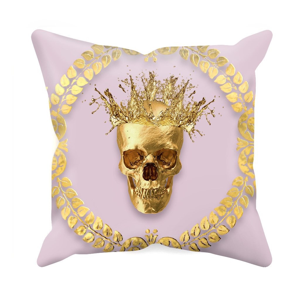 Caesar Gilded Skull- Sets & Singles Pillowcase in Nouveau Blush Taupe | Le Leanian™