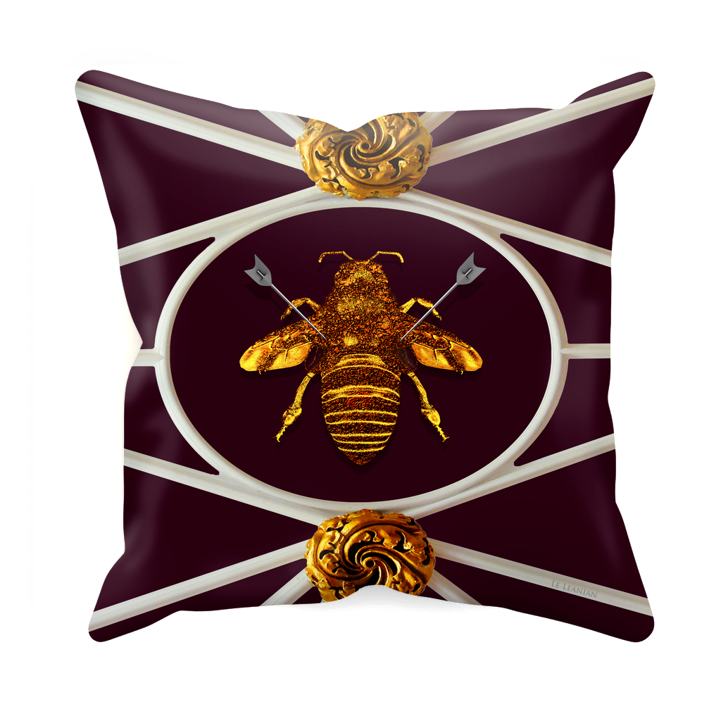 Versailles Bee Divergent- Sets & Singles Pillowcase in Eggplant Wine | Le Lenanian™