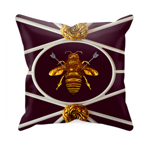 Versailles Bee Divergent- Sets & Singles Pillowcase in Eggplant Wine | Le Lenanian™