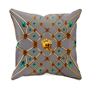 Golden Skull & Jade Stars- Sets & Singles Pillowcase in Lavender Steel | Le Leanian™