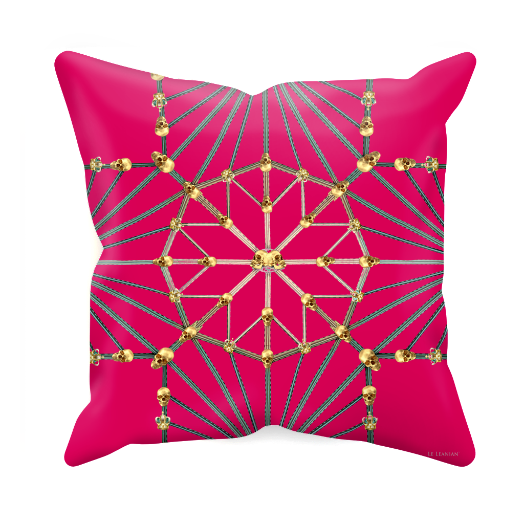 Skull Cathedral- Sets & Singles Pillowcase in Bold Fuchsia | Le Leanian™