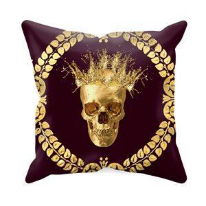 Caesar Gilded Skull- Sets & Singles Pillowcase in Eggplant Wine | Le Leanian™