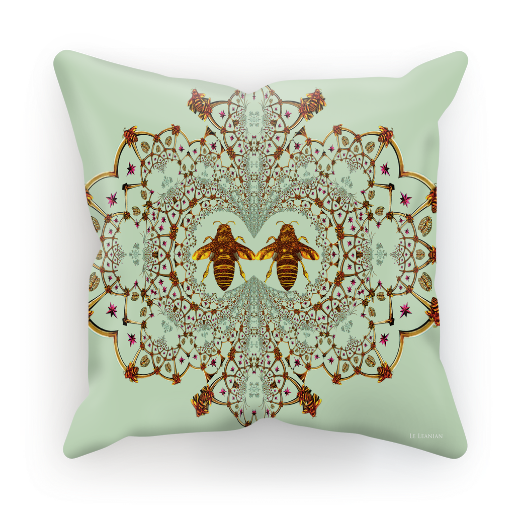 Baroque Honey Bee Satin Pillowcase- Pastel Blue