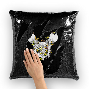 Versailles Divergence Golden Duality- French Gothic Sequin Pillowcase or Throw Pillow in Back to Black | Le Leanian™