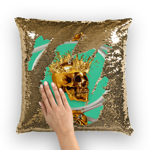 Golden Metallic Skull-French Gothic- Gothic Chic- French interiors-Colors-Jade Teal-Blue-Green