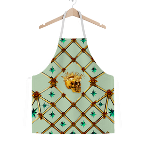 Skull Honeycomb & Teal Stars- Classic French Gothic Apron in Pastel | Le Leanian™