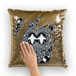 Baroque Hive Relieve- French Gothic Sequin Pillowcase or Throw Pillow in Midnight Teal | Le Leanian™