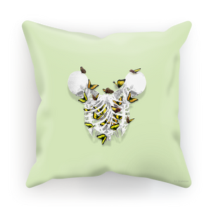 Siamese Skeletons Pillowcase with Teal Butterfly Rib Cage- in Green