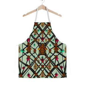 Classic Apron-ABSTRACT MULTI COLOR HONEY BEE PATTERN-Color PASTEL BLUE