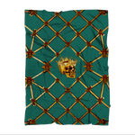 Gold Skull & Honey Bee Classic Fleece Blanket- Jade Blue Green