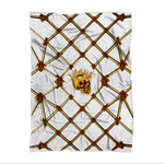 Gold Skull and Honey Bee- Polar Fleece- Classic Blanket in White