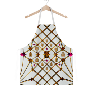 Honey Bee Gilded Hive-Honeycomb Pattern- Classic Apron Color Blush Light Gray, GRAY