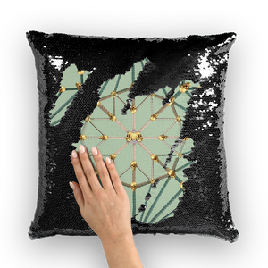 Skull Cathedral- French Gothic Sequin Pillowcase or Throw Pillow in Pastel | Le Leanian™