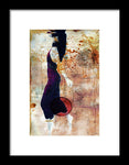 Woman Just under the Surface of The Water, taking her last breath, with colorful antique texture overlay-Framed Print