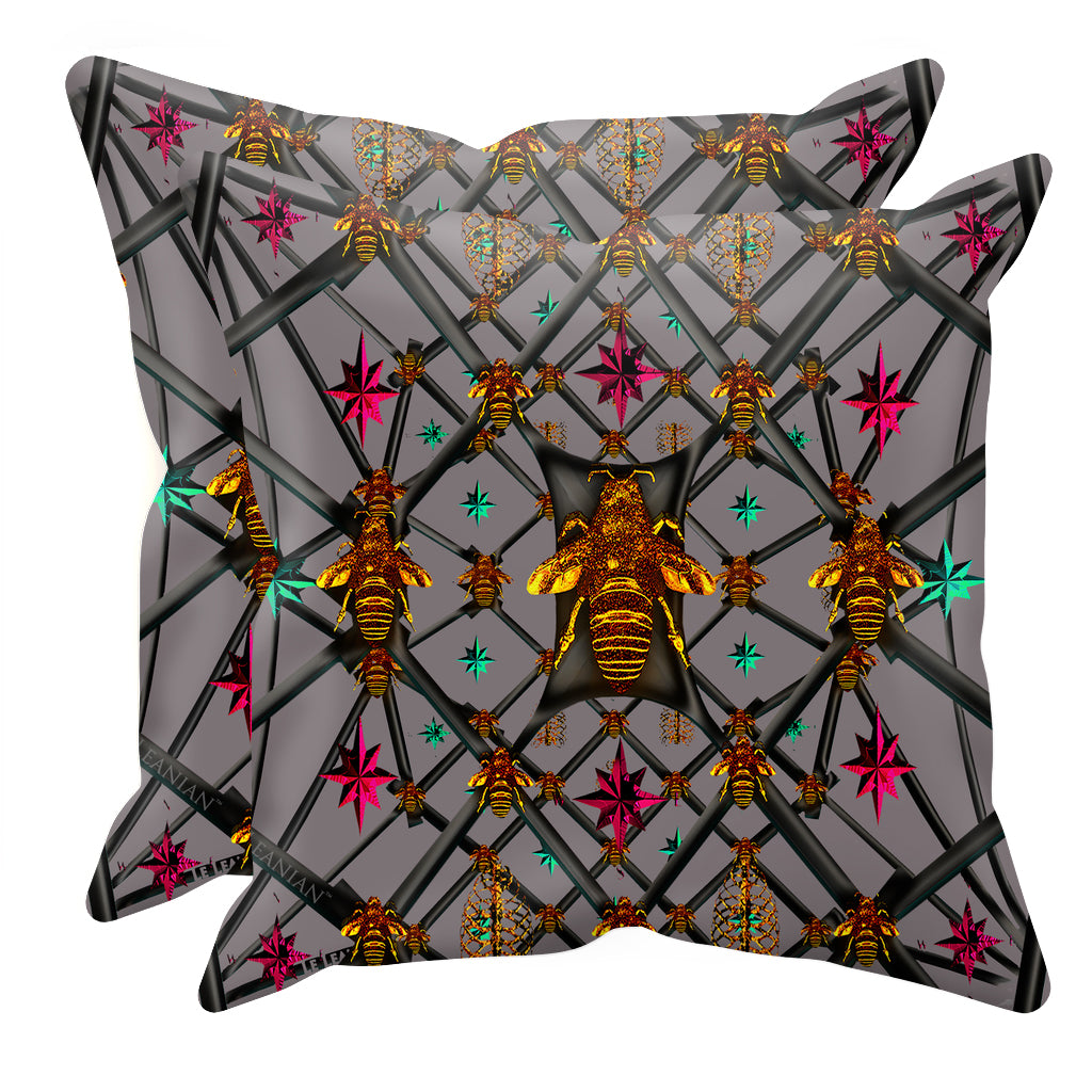 Bee Divergence Abstract- Sets & Singles Pillowcase in Lavender Steel | Le Leanian™