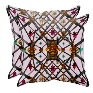 Bee Divergence Abstract- Sets & Singles Pillowcase in Nouveau Blush Taupe | Le Leanian™