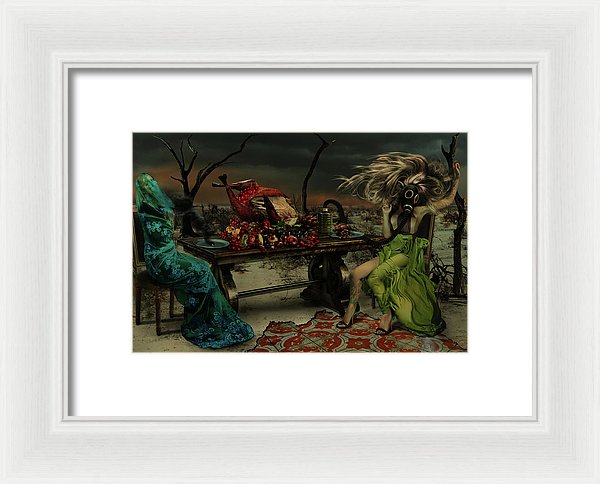 Two Women in Purgatory at The Last Supper-Framed Fine Art Print