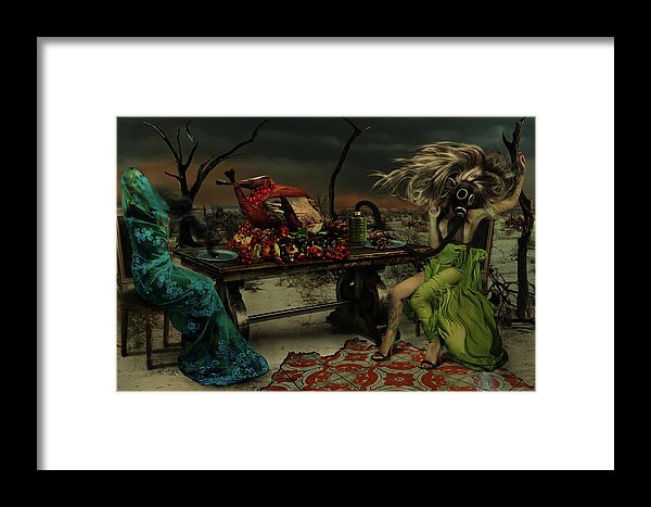 Two Women in Purgatory at The Last Supper-Framed Fine Art Print