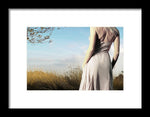 Cropped Woman from the Back in a Field of Pastel- Framed Fine Art Print